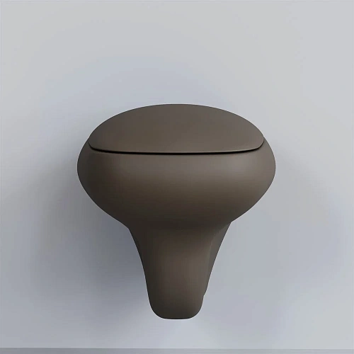 Унитаз подвесной Diamond 123T20601R (530x405x375) матовый коричневый безободковый с толстой крышкой 123T20601R-122T20601 Унитаз подвесной Diamond 123T20601R (530x405x375) матовый коричневый безободковый с толстой крышкой 123T20601R-122T20601