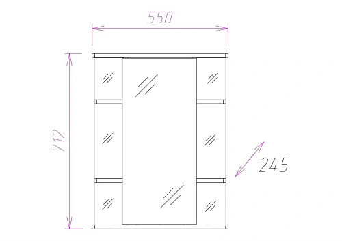 Зеркальный шкаф Onika ГЛОРИЯ 55.01 левый 205504 Зеркальный шкаф Onika ГЛОРИЯ 55.01 левый 205504