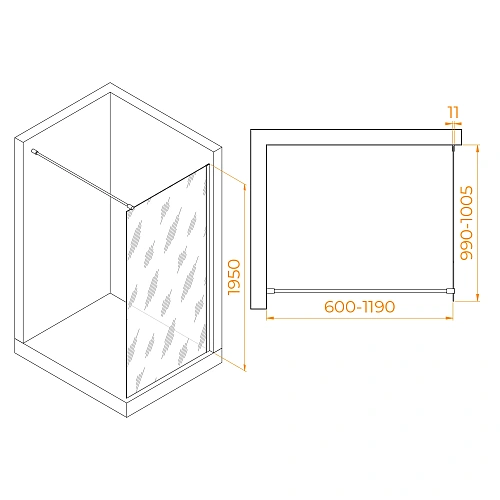 Душевая перегородка RGW Walk In WA-002W 1000 мм 35100210-15 белый, Easy Clean Душевая перегородка RGW Walk In WA-002W 1000 мм 35100210-15 белый, Easy Clean