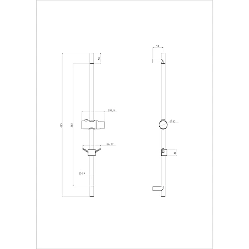 Душевая штанга Rossinka AC-28 хром Душевая штанга Rossinka AC-28 хром