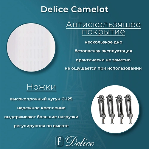 Ванна чугунная Delice Camelot 1800х800 с антискользящим покрытием DLR230616-AS Ванна чугунная Delice Camelot 1800х800 с антискользящим покрытием DLR230616-AS