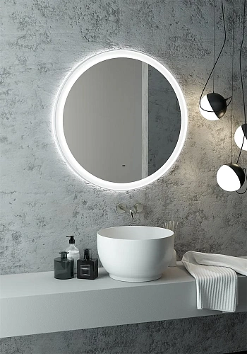 Зеркало STWORKI Гриндстед 80 белое, с подсветкой 557878 Зеркало STWORKI Гриндстед 80 белое, с подсветкой 557878