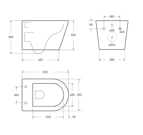 Унитаз подвесной BelBagno TRE-TOR BB5180CH-TOR/SC безободковый c сиденьем Унитаз подвесной BelBagno TRE-TOR BB5180CH-TOR/SC безободковый c сиденьем