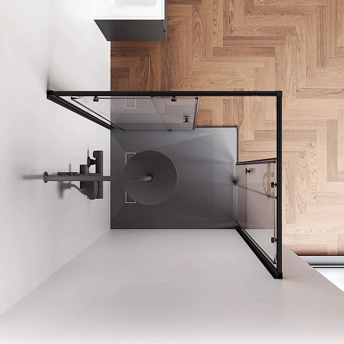 Душевой уголок AM.PM X-joy W94G-403-100280-BТ1К 100x80 черный матовый, стекло прозрачное Душевой уголок AM.PM X-joy W94G-403-100280-BТ1К 100x80 черный матовый, стекло прозрачное