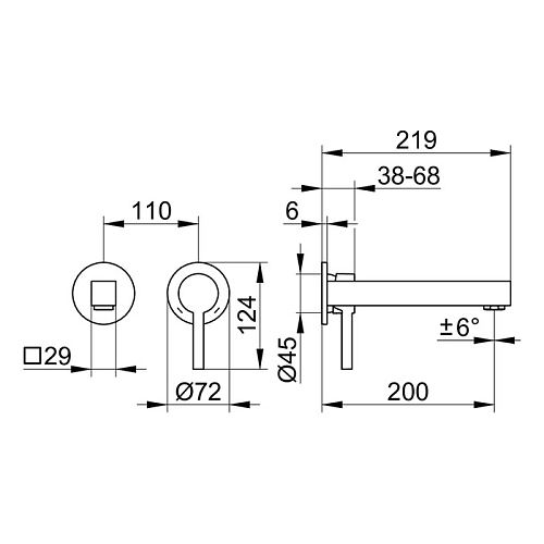 Смеситель для раковины Keuco Edition 90 59016010200, для встройки 219 мм Смеситель для раковины Keuco Edition 90 59016010200, для встройки 219 мм