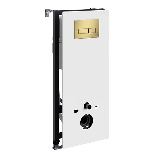 Инсталляция для унитаза WasserKRAFT Abens 20TLT.010.ME.WH.MG03 с клавишей смыва золото Инсталляция для унитаза WasserKRAFT Abens 20TLT.010.ME.WH.MG03 с клавишей смыва золото