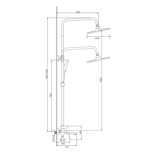 Душевая система Splenka S41.24, хром Душевая система Splenka S41.24, хром
