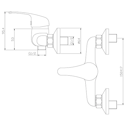 Смеситель для душа Rossinka Y35-41 Смеситель для душа Rossinka Y35-41