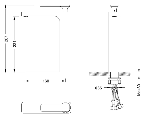 Смеситель для раковины Timo Torne 4311/00-16F хром-белый Смеситель для раковины Timo Torne 4311/00-16F хром-белый