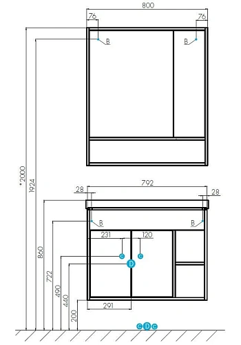 Зеркальный шкаф Aquaton Флай 80 белый, дуб крафт 1A237702FAX10 Зеркальный шкаф Aquaton Флай 80 белый, дуб крафт 1A237702FAX10