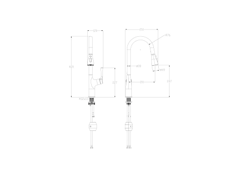 Смеситель для кухни Wonzon & Woghand с выдвижным изливом, черный матовый (WW-AE54123-MB) Смеситель для кухни Wonzon & Woghand с выдвижным изливом, черный матовый (WW-AE54123-MB)