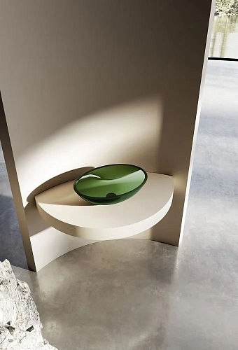 Раковина ABBER Kristall AT2802Emerald прозрачная, накладная, зеленая Раковина ABBER Kristall AT2802Emerald прозрачная, накладная, зеленая