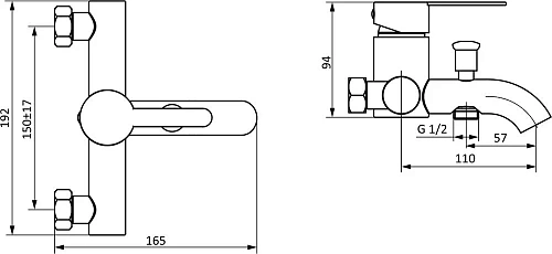 Смеситель для ванны STWORKI Стокгольм HFSG10000 с лейкой 428846 Смеситель для ванны STWORKI Стокгольм HFSG10000 с лейкой 428846