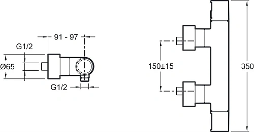 Смеситель для душа Jacob Delafon Composed E73164-CP термостатический Смеситель для душа Jacob Delafon Composed E73164-CP термостатический