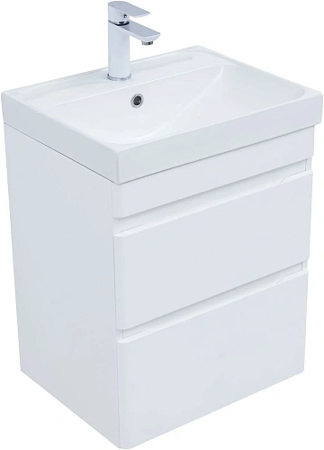 Тумба под раковину Aquanet Слим 50 00346046 белый сатин Тумба под раковину Aquanet Слим 50 00346046 белый сатин