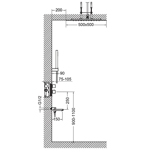 Душевая система Timo Petruma SX-5019/18SM с термостатом, встраиваемая, черное золото Душевая система Timo Petruma SX-5019/18SM с термостатом, встраиваемая, черное золото
