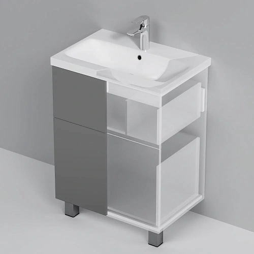 Тумба под раковину напольная AM.PM Gem M90FSX06022GM32 напольная, 60 см push-to-open, графит матовый Тумба под раковину напольная AM.PM Gem M90FSX06022GM32 напольная, 60 см push-to-open, графит матовый