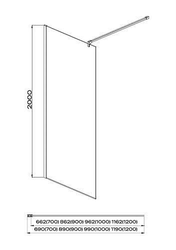 Душевая перегородка Aquatek Walk in 700x2000 профиль хром, стекло прозрачное AQ WIW 07020CH Душевая перегородка Aquatek Walk in 700x2000 профиль хром, стекло прозрачное AQ WIW 07020CH