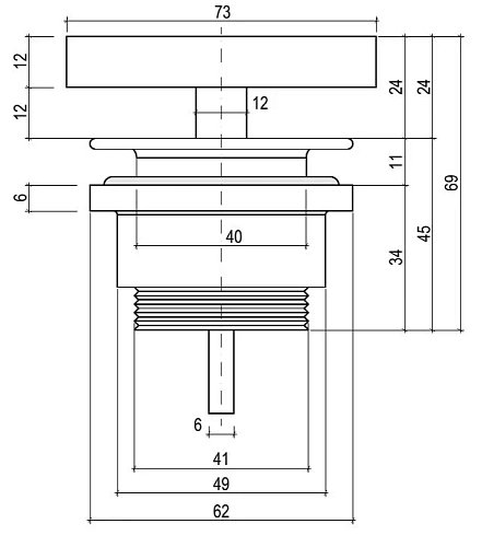 Донный клапан Salini D 604 для моделей ALDA 01, ALDA WALL 01-03 MAREA 01 - 11, LUCE, MONA 166302M Донный клапан Salini D 604 для моделей ALDA 01, ALDA WALL 01-03 MAREA 01 - 11, LUCE, MONA 166302M