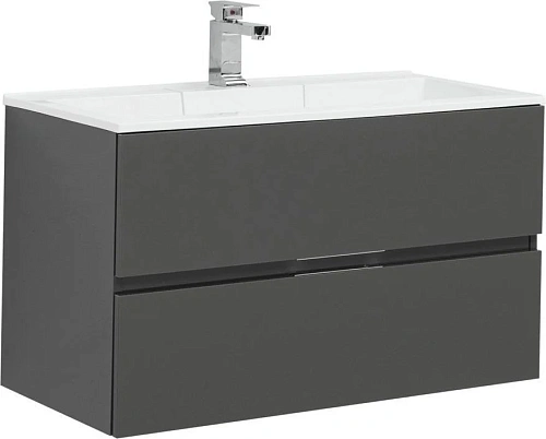 Тумба под раковину Aquanet Алвита 90 серый антрацит 00240111 Тумба под раковину Aquanet Алвита 90 серый антрацит 00240111