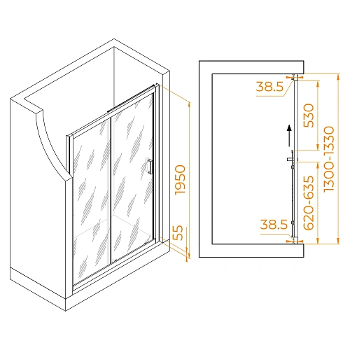 Душевая дверь RGW PA-016B 1300 мм 350801613-24 Душевая дверь RGW PA-016B 1300 мм 350801613-24