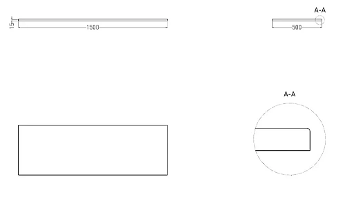 Столешница Salini Costa 1500х500 200124M S-Stone Столешница Salini Costa 1500х500 200124M S-Stone
