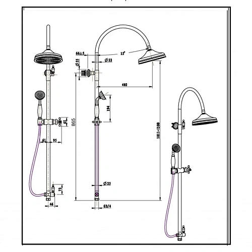 Душевая стойка Boheme IMPERIALE 402-MR-W Душевая стойка Boheme IMPERIALE 402-MR-W