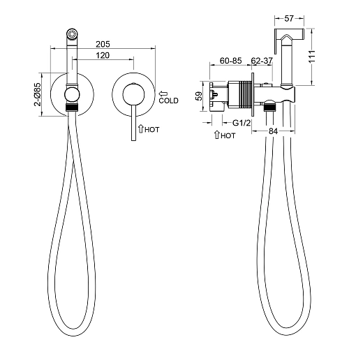 Гигиенический душ с защитой от ожогов Timo Saona 2339/13SM никель Гигиенический душ с защитой от ожогов Timo Saona 2339/13SM никель