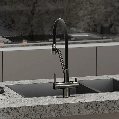 Смеситель для кухни Sancos Dora SC4003GG под фильтр, вороненая сталь Смеситель для кухни Sancos Dora SC4003GG под фильтр, вороненая сталь