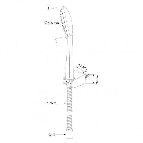 Душевая лейка Swedbe Calypso 5093 Душевая лейка Swedbe Calypso 5093