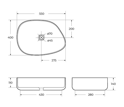 Раковина BelBagno BB1435-NERO 550x400x140 черная Раковина BelBagno BB1435-NERO 550x400x140 черная