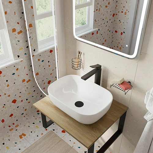 Комплект мебели DIWO Элиста 60 светлое дерево, с раковиной Moduo 50 Square 554679 Комплект мебели DIWO Элиста 60 светлое дерево, с раковиной Moduo 50 Square 554679