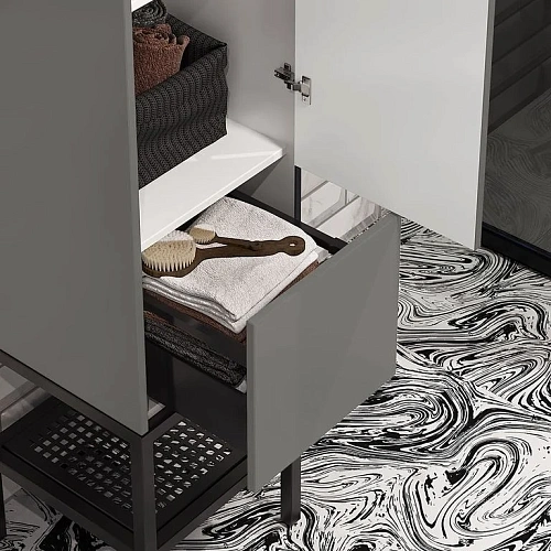 Шкаф-пенал Opadiris Треви 35 серый матовый / антрацит (петли справа) trevi-penal-r Шкаф-пенал Opadiris Треви 35 серый матовый / антрацит (петли справа) trevi-penal-r