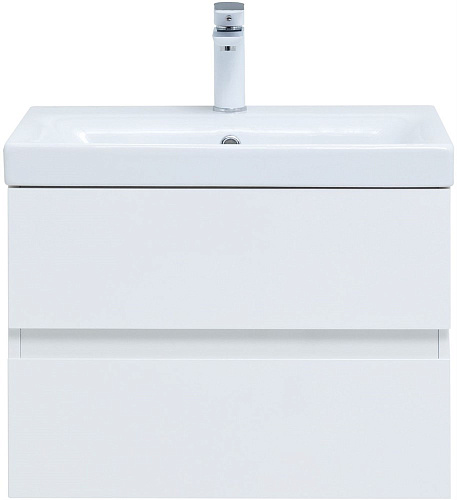 Тумба под раковину Aquanet Беркли 60 белый глянец (2 ящика) 00302349 Тумба под раковину Aquanet Беркли 60 белый глянец (2 ящика) 00302349
