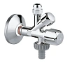 Вентиль угловой GROHE комбинированный 1/2″-3/8″ для подключения смесителей, хром (22036000)