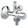 Вентиль угловой GROHE комбинированный 1/2″-3/8″ для подключения смесителей, хром (22036000) Вентиль угловой GROHE комбинированный 1/2″-3/8″ для подключения смесителей, хром (22036000)