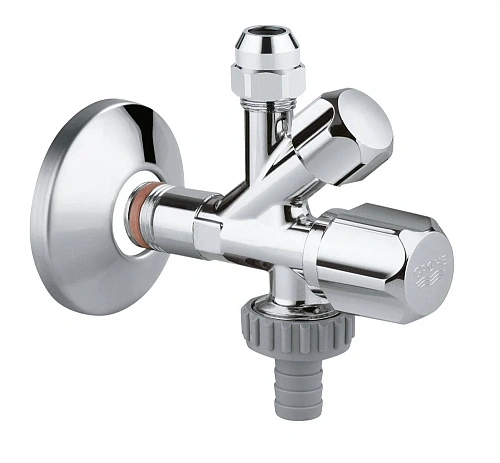 Вентиль угловой GROHE комбинированный 1/2″-3/8″ для подключения смесителей, хром (22036000) Вентиль угловой GROHE комбинированный 1/2″-3/8″ для подключения смесителей, хром (22036000)