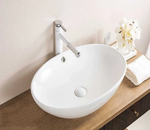 Раковина CeramaLux D1104 накладная, белый Раковина CeramaLux D1104 накладная, белый