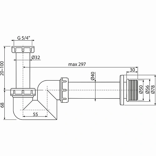 Сифон для биде Ravak DN 40, белый, X01560 Сифон для биде Ravak DN 40, белый, X01560