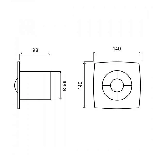 Вентилятор BETTOSERB 110151 с обратным клапаном, белый пластик Вентилятор BETTOSERB 110151 с обратным клапаном, белый пластик