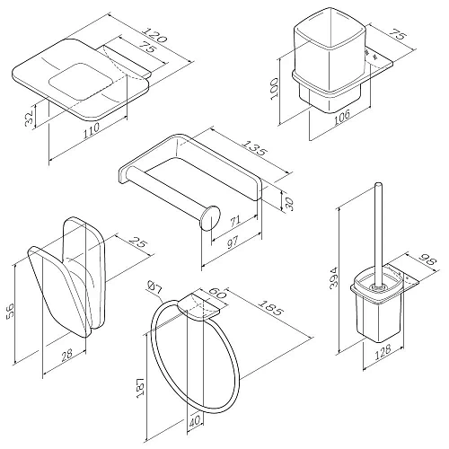Комплект аксессуаров AM.PM Inspire V2.0 AK50D1206B для зоны красоты и туалета, черный Комплект аксессуаров AM.PM Inspire V2.0 AK50D1206B для зоны красоты и туалета, черный