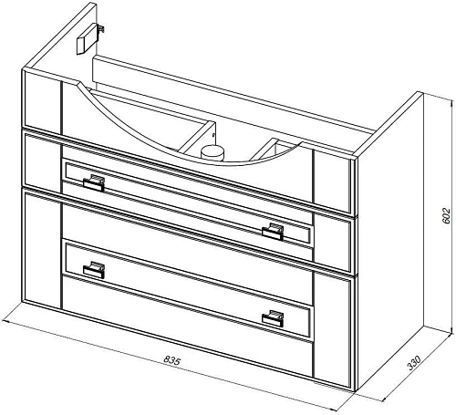 Тумба под раковину Aquanet Рондо 85 белый глянец 00304289 Тумба под раковину Aquanet Рондо 85 белый глянец 00304289