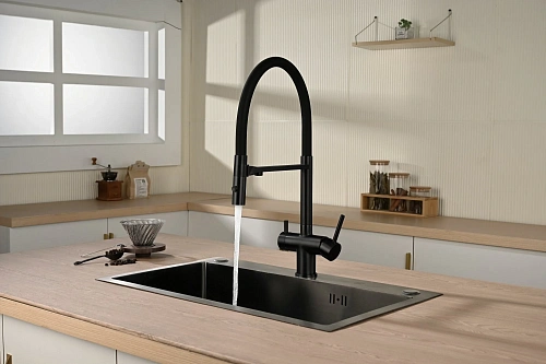 Смеситель для кухни Vincea VKF-120MB, черный Смеситель для кухни Vincea VKF-120MB, черный