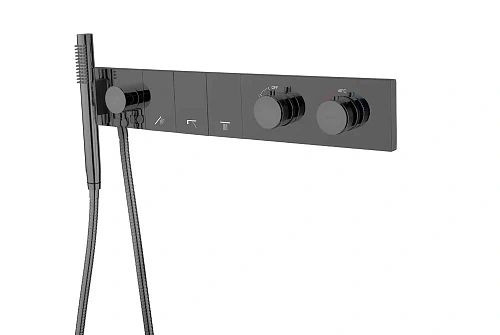 Смеситель для ванны Boheme ZODIAC THERMO 133-SYS-SGM SHINE GUN METAL Смеситель для ванны Boheme ZODIAC THERMO 133-SYS-SGM SHINE GUN METAL