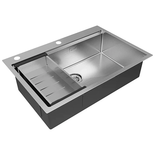 Кухонная мойка Paulmark KRONER-PRO 75 с коландером ADVANCE в цвет мойки, PM707551-BS+A405-BS Кухонная мойка Paulmark KRONER-PRO 75 с коландером ADVANCE в цвет мойки, PM707551-BS+A405-BS