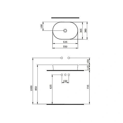 Раковина BERGES Ego SL накладная овал, 55x38 см 181012 Раковина BERGES Ego SL накладная овал, 55x38 см 181012