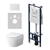 Комплект инсталляции AM.PM Sense IS100101.741701 с унитазом FlashСlean с сиденьем микролифт и клавишей белый