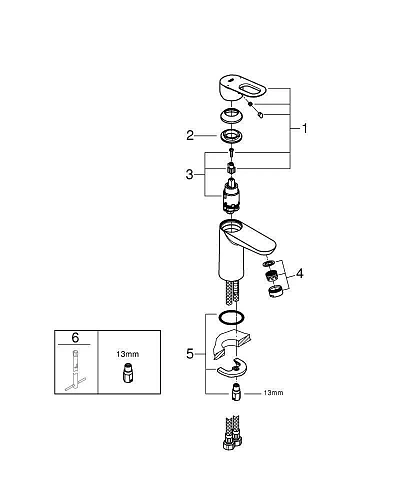 Смеситель для раковины GROHE BauLoop (23337000) хром Смеситель для раковины GROHE BauLoop (23337000) хром