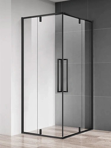 Душевой уголок AQUAme AQM7102-2-9 900x900x1950мм стекло 6мм, цвет профиля матовый черный Душевой уголок AQUAme AQM7102-2-9 900x900x1950мм стекло 6мм, цвет профиля матовый черный