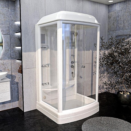 Душевая кабина Radomir Диана 108х118 1-05-1-0-0-0600 поддон с каркасом и сифоном, стекло прозрачное, профиль белый Душевая кабина Radomir Диана 108х118 1-05-1-0-0-0600 поддон с каркасом и сифоном, стекло прозрачное, профиль белый